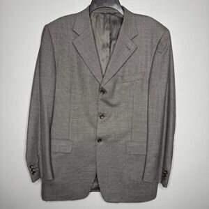 CANALI Super 120's Blazer Men's 50R US (60 EU) Gray 100% Pure Wool Made Italy